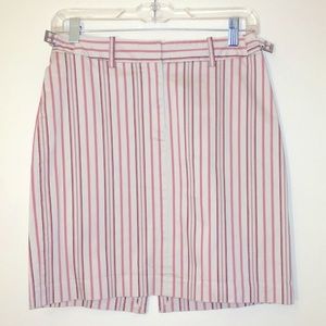 The Limited Stretch Tan with Red and Burgundy Stripes Pencil Skirt Size 4